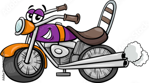 funny bike or chopper character cartoon illustration