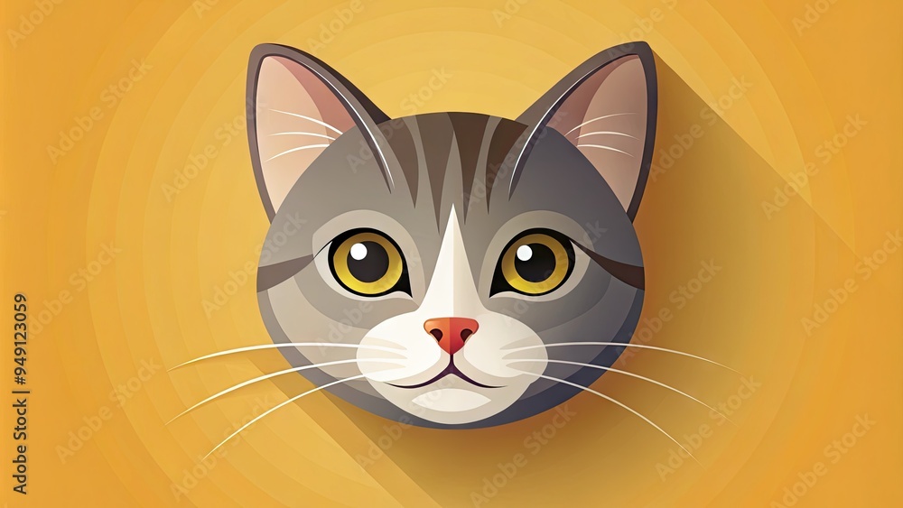 vector illustration of minimalist cat face with clean lines and flat design vector illustration of minimalist cat face with clean lines and flat design