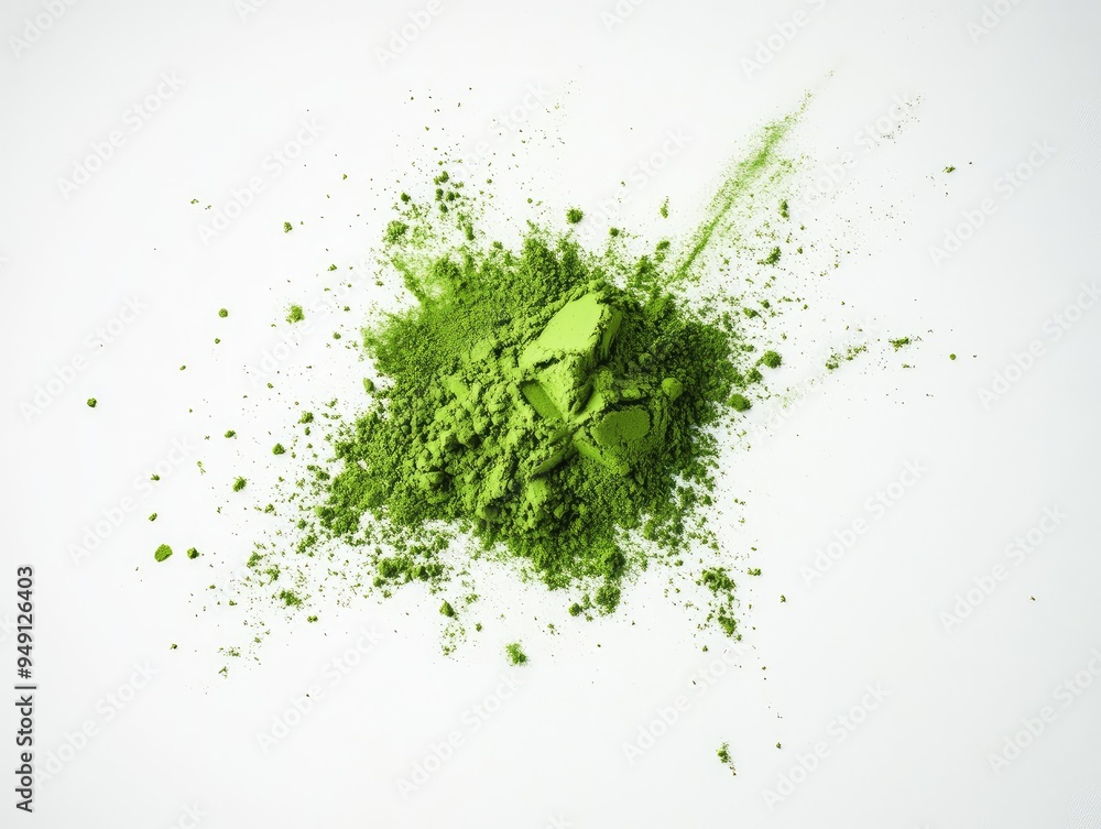 matcha powder isolated on white matcha powder isolated on white