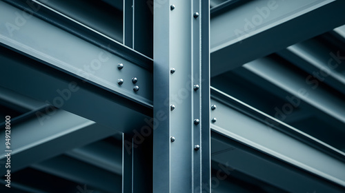 Fototapeta Naklejka Na Ścianę i Meble -  Steel beams forming intricate geometric patterns