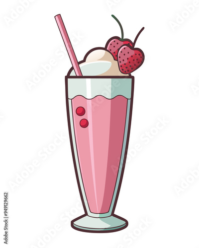 Milk shake cocktail color picture sticker