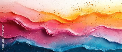 Colorful abstract waves blending in a vibrant sunset palette