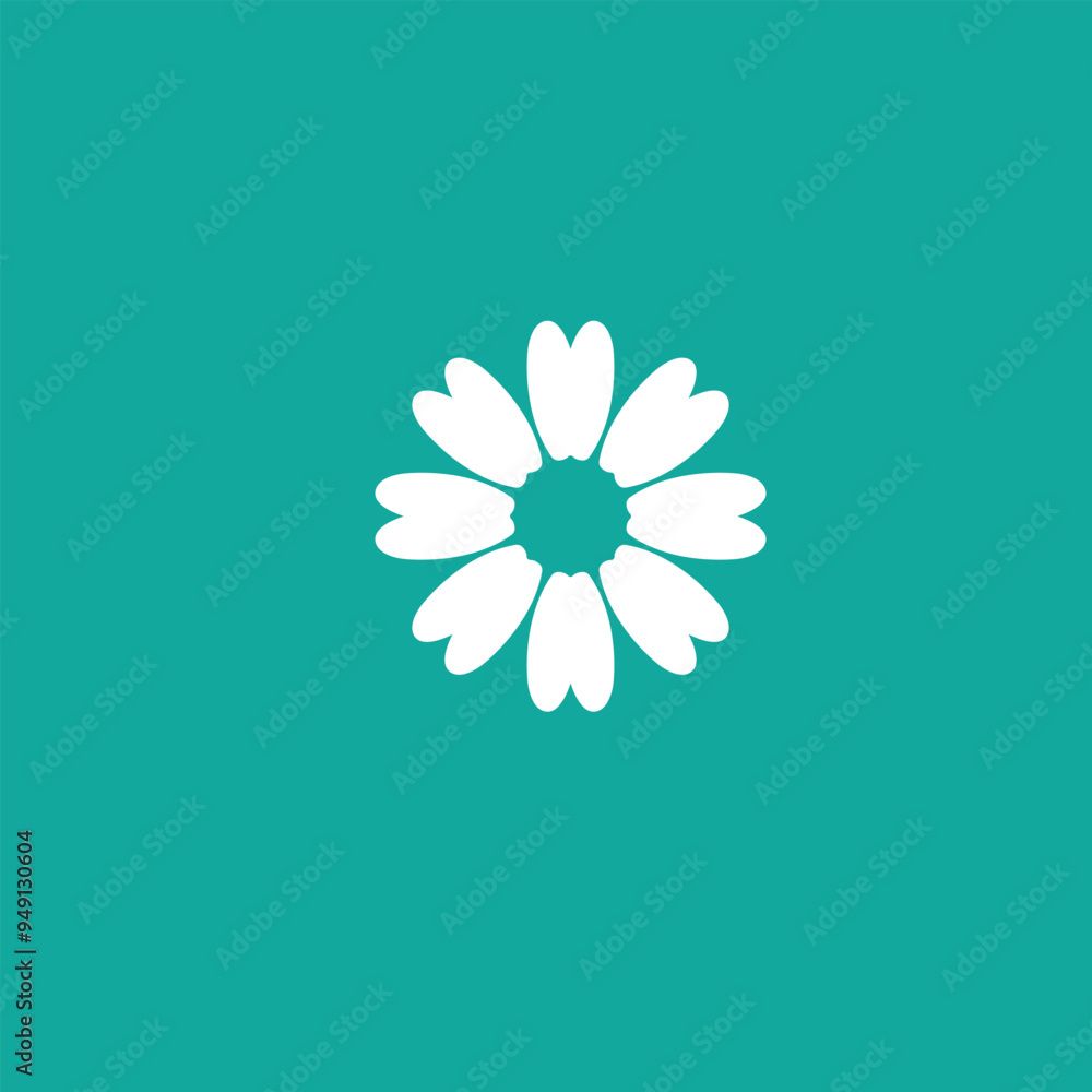 Naklejka premium Simple Flower Design Icon Illustration Eps 10