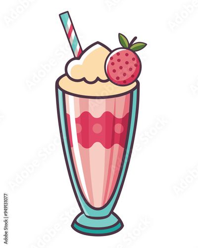 Milk shake cocktail color picture sticker