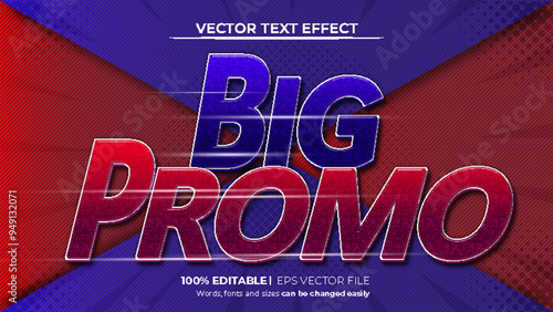 Big promo 3d editable vector text effect premium style