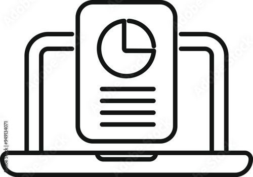 Line drawing of a smartphone displaying a data analytics app on a laptop, representing mobile data analysis