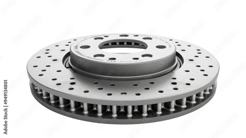 Car ventilated disc brake isolated on white background Car ventilated disc brake isolated on white background