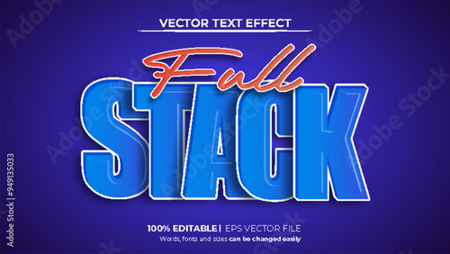 Full stack 3d editable vector text effect
