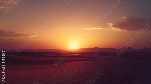 Sunset in the desert far far away 