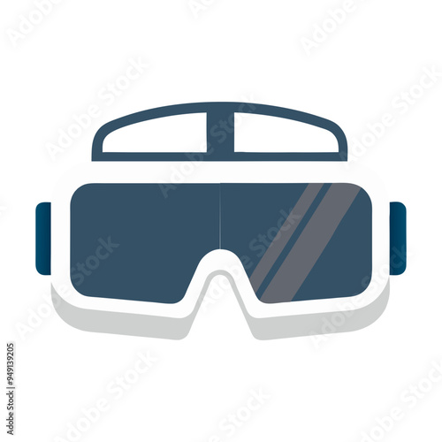 vr virtual reality glass on white.