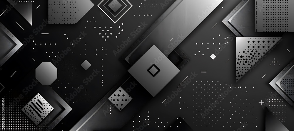 A Tech-Inspired Geometric Abstract Black Background A Tech-Inspired Geometric Abstract Black Background