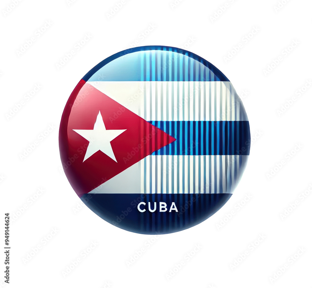 Modern button graphic featuring silhouette of Cuba Modern button graphic featuring silhouette of Cuba
