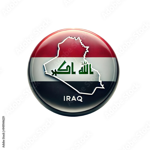 Modern vector button design featuring Iraq silhouette photo