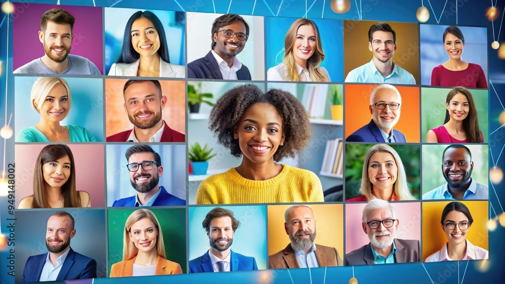 virtual team building community networking platform technologies vibrant blue modern concept virtual team building community networking platform technologies vibrant blue modern concept