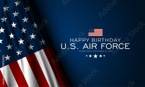 US Air Force Birthday September 18th Background Vector Illustration