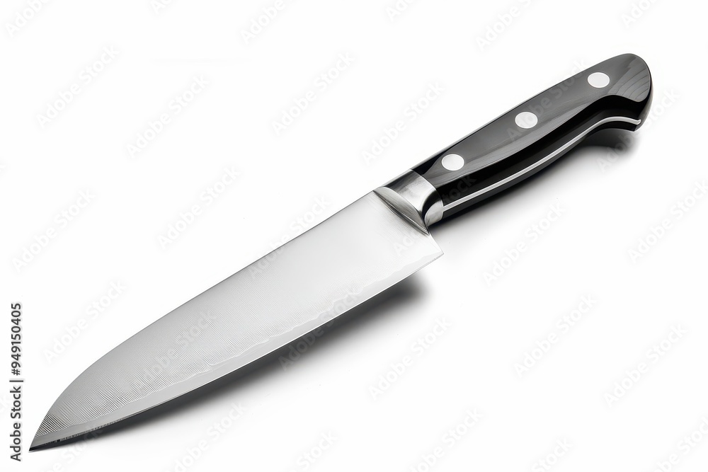 Chef s knife with plastic handle white background Chef s knife with plastic handle white background