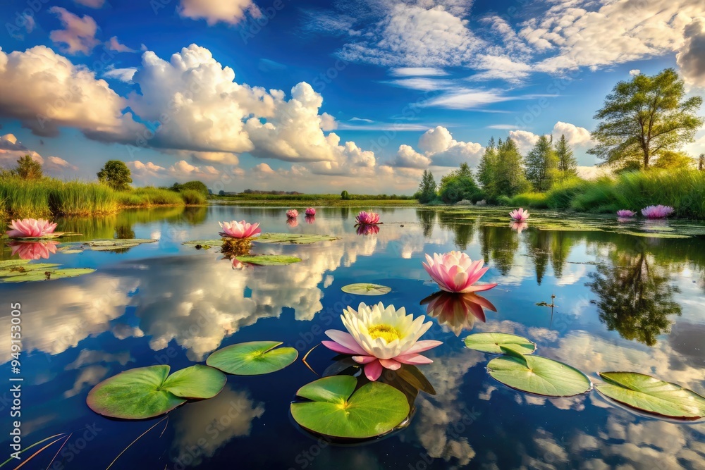 water lily lotus pond reflective surface peaceful water lily lotus pond reflective surface peaceful