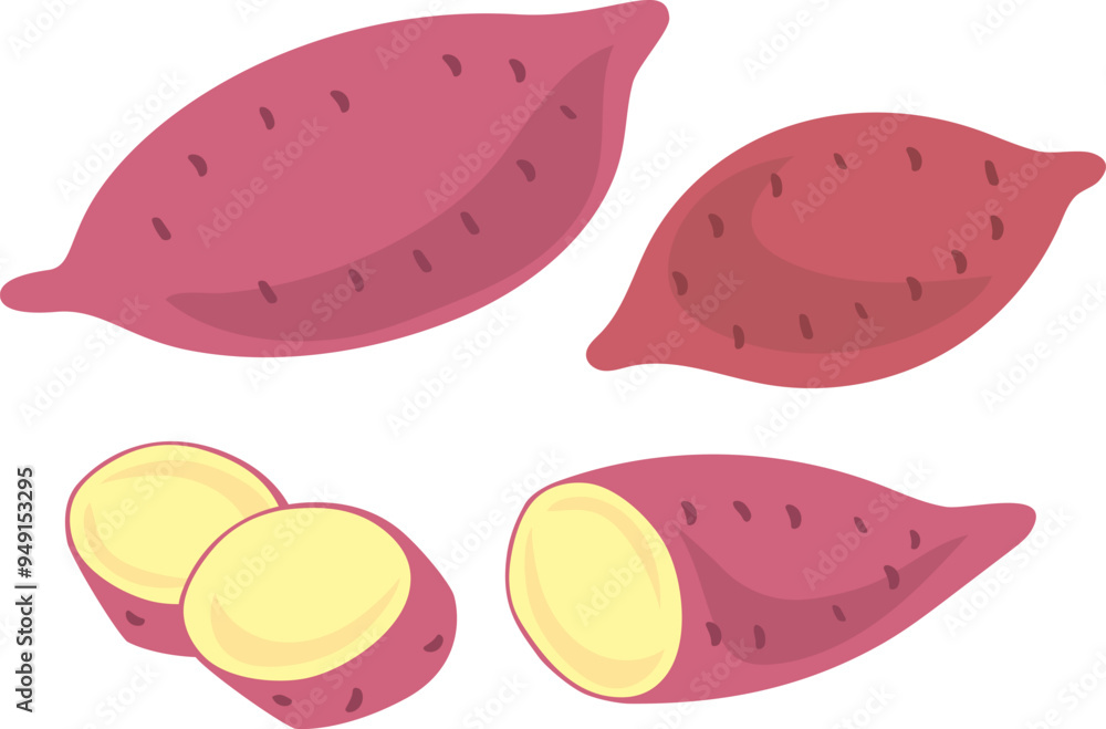 サツマイモのイラストセット1 サツマイモのイラストセット1