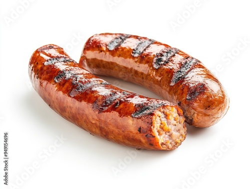 sausages on a white background