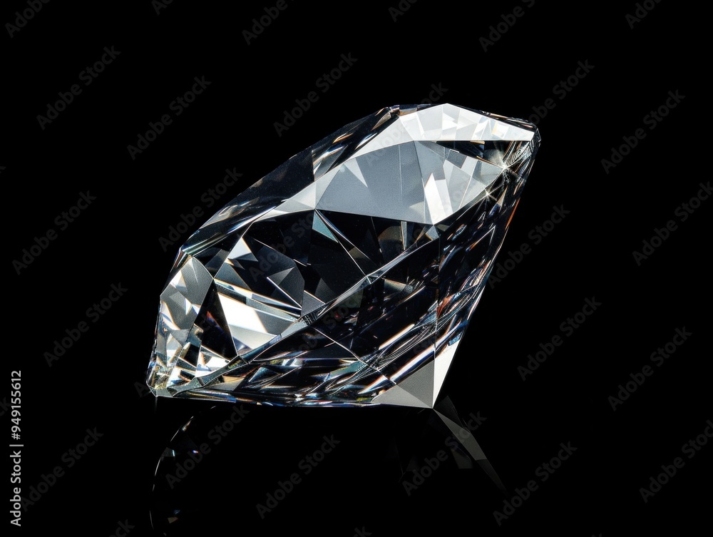 Sparkling Diamond on Black Background Sparkling Diamond on Black Background