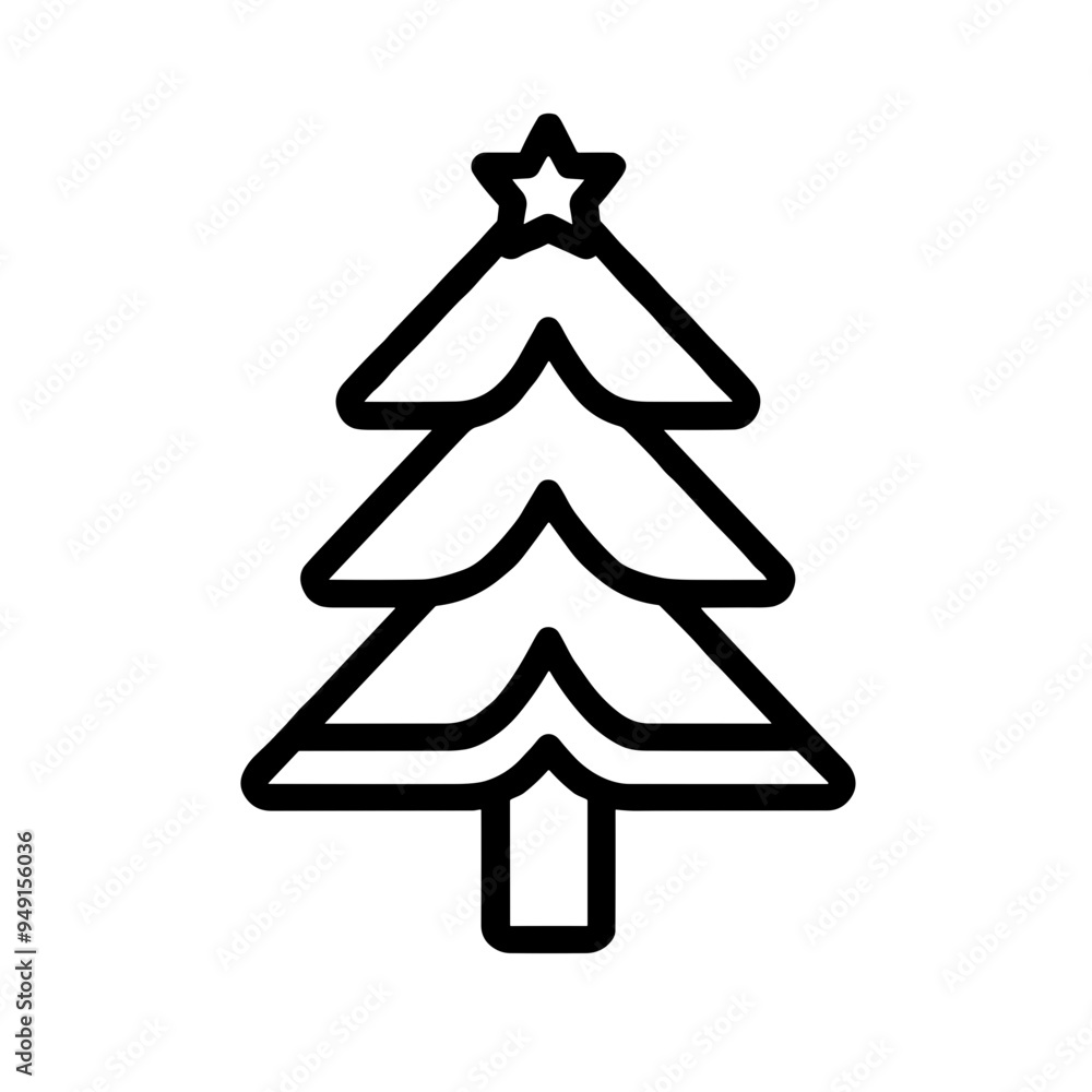 The design features a minimalist Christmas tree with a star at the top, highlighted by clean black lines, embodying festive spirit The design features a minimalist Christmas tree with a star at the top, highlighted by clean black lines, embodying festive spirit