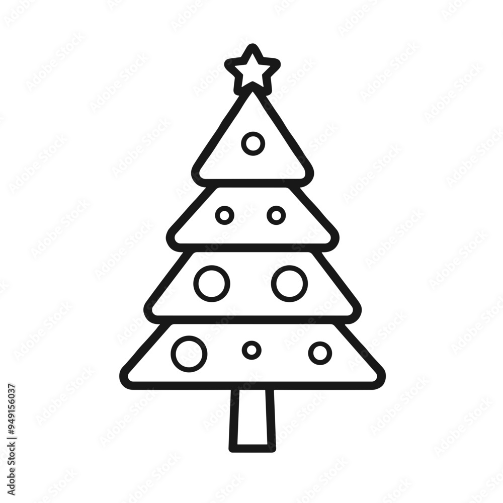 This artwork depicts a stylized Christmas tree featuring simple decorations like circles and a star, capturing the holiday spirit in a modern design This artwork depicts a stylized Christmas tree featuring simple decorations like circles and a star, capturing the holiday spirit in a modern design