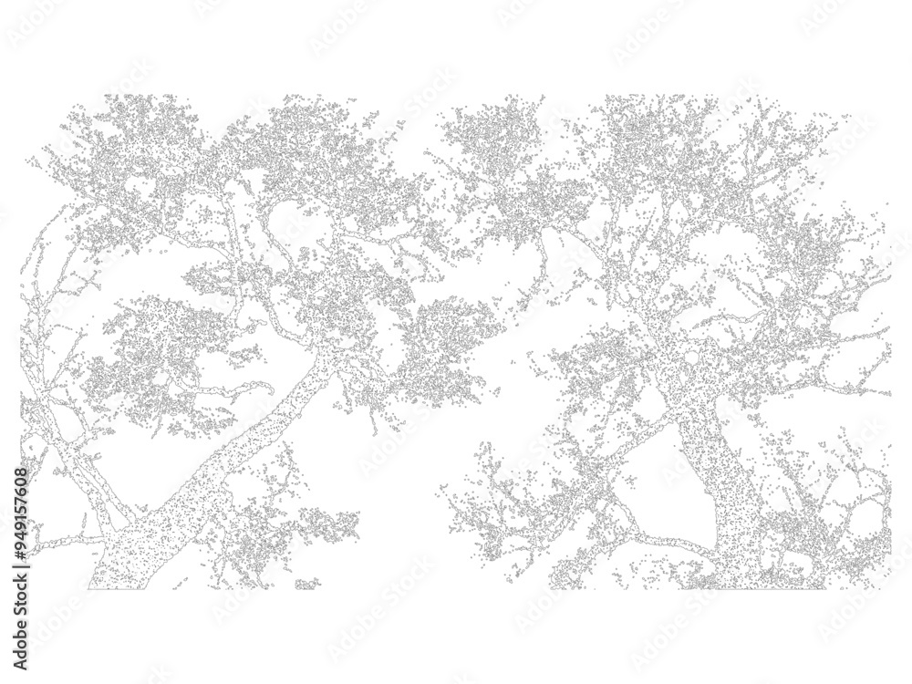 Obraz premium tree on sky abstract texture dot vector art
