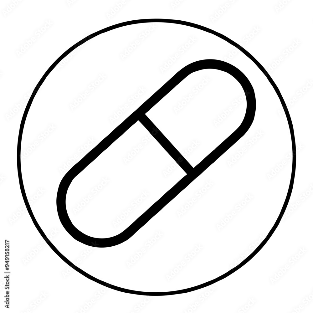 A minimalist depiction of a capsule showcases the importance of medication and health, emphasizing simplicity and clarity in design A minimalist depiction of a capsule showcases the importance of medication and health, emphasizing simplicity and clarity in design