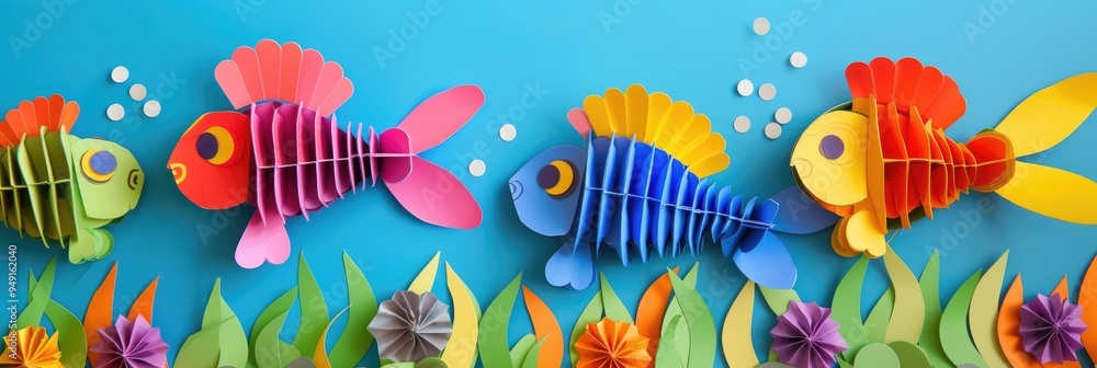 Obraz premium Preschool Creative Art and Craft Activities Simple Craft Ideas and Imaginative Paper Projects for Kids Engaging Educational Activities for Children