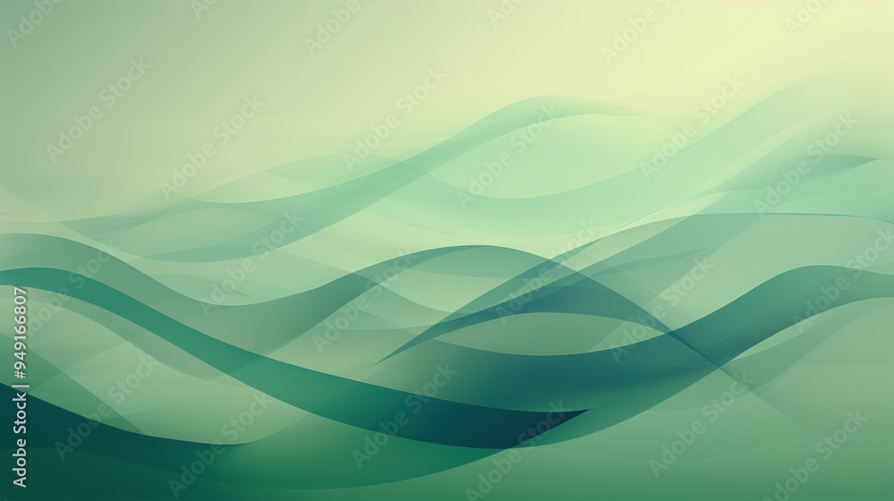 Abstract Green Waves Background Abstract Green Waves Background