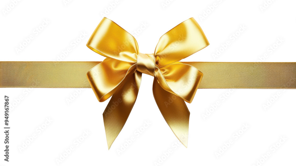 Gold ribbon and bow isolated on white background Gold ribbon and bow isolated on white background