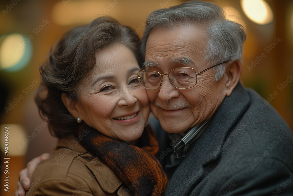 Senior couple dancing ballroom style at a social club event, moving gracefully together. Senior couple dancing ballroom style at a social club event, moving gracefully together.
