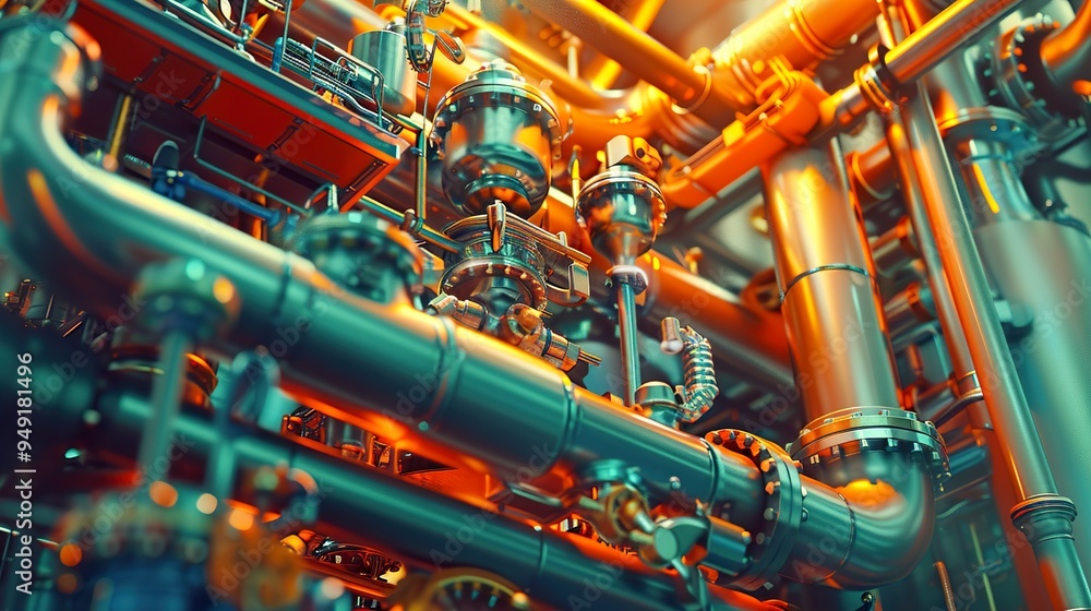 Close-up of Industrial Pipes and Valves Close-up of Industrial Pipes and Valves