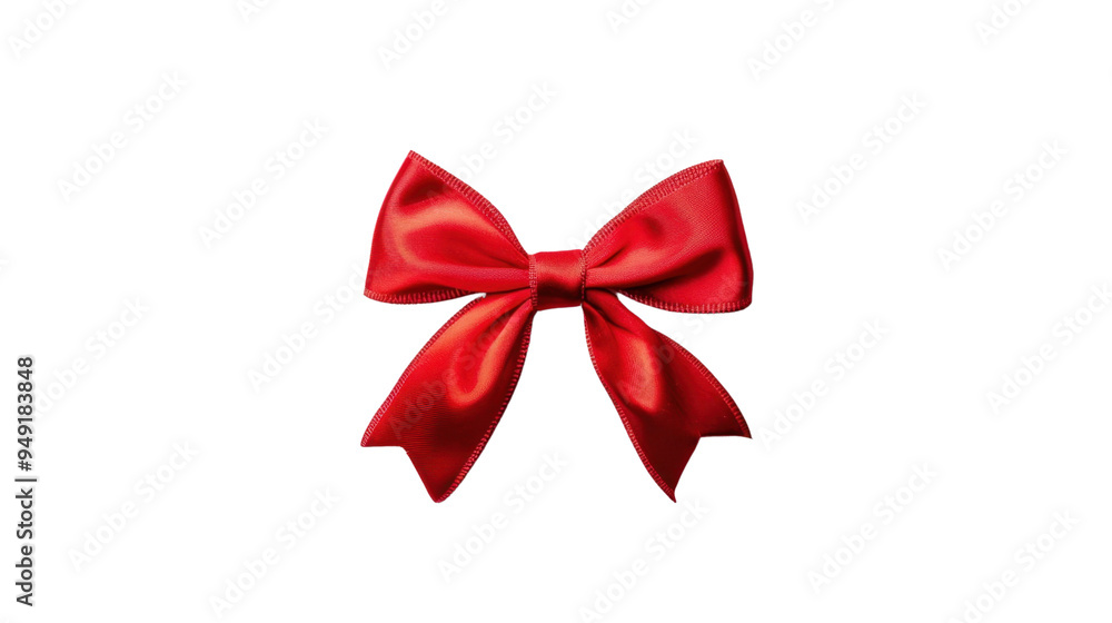Fototapeta premium Red ribbon and bow isolated on white background