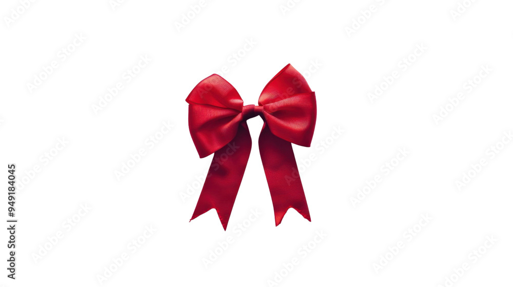 Red ribbon and bow isolated on white background Red ribbon and bow isolated on white background