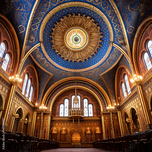 Religious Intricacy: Stunning Architecture & Ornate Paintings inside the Gwoździec Synagogue photo