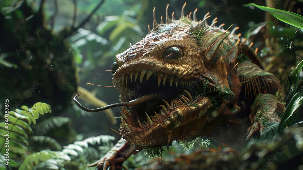 Fantasy Creature in a Jungle Setting Fantasy Creature in a Jungle Setting