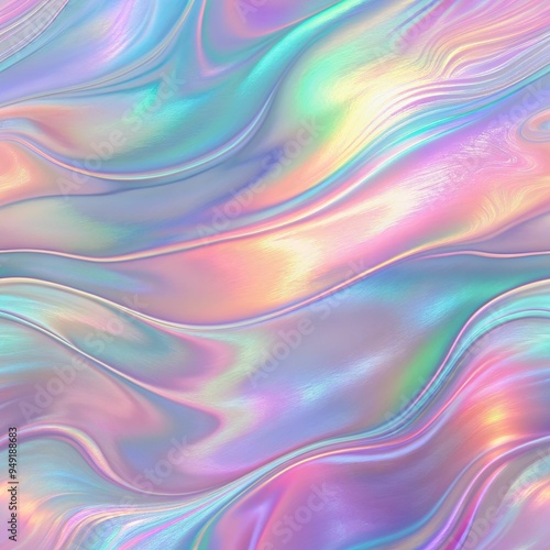 Iridescent Gradient. Holographic Background. Violet Neon Design. Hipster Foil. Shiny Holography Template. Fashion Fluid. Pearlescent Texture. Soft Poster. Blue Iridescent Gradient