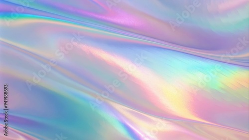 Pearlescent Texture. Holographic Gradient. Purple Soft Shapes. Bright Paper. Blur Spectrum Illustration. Fashion Foil. Hologram Background. Metal Design. Blue Pearlescent Texture