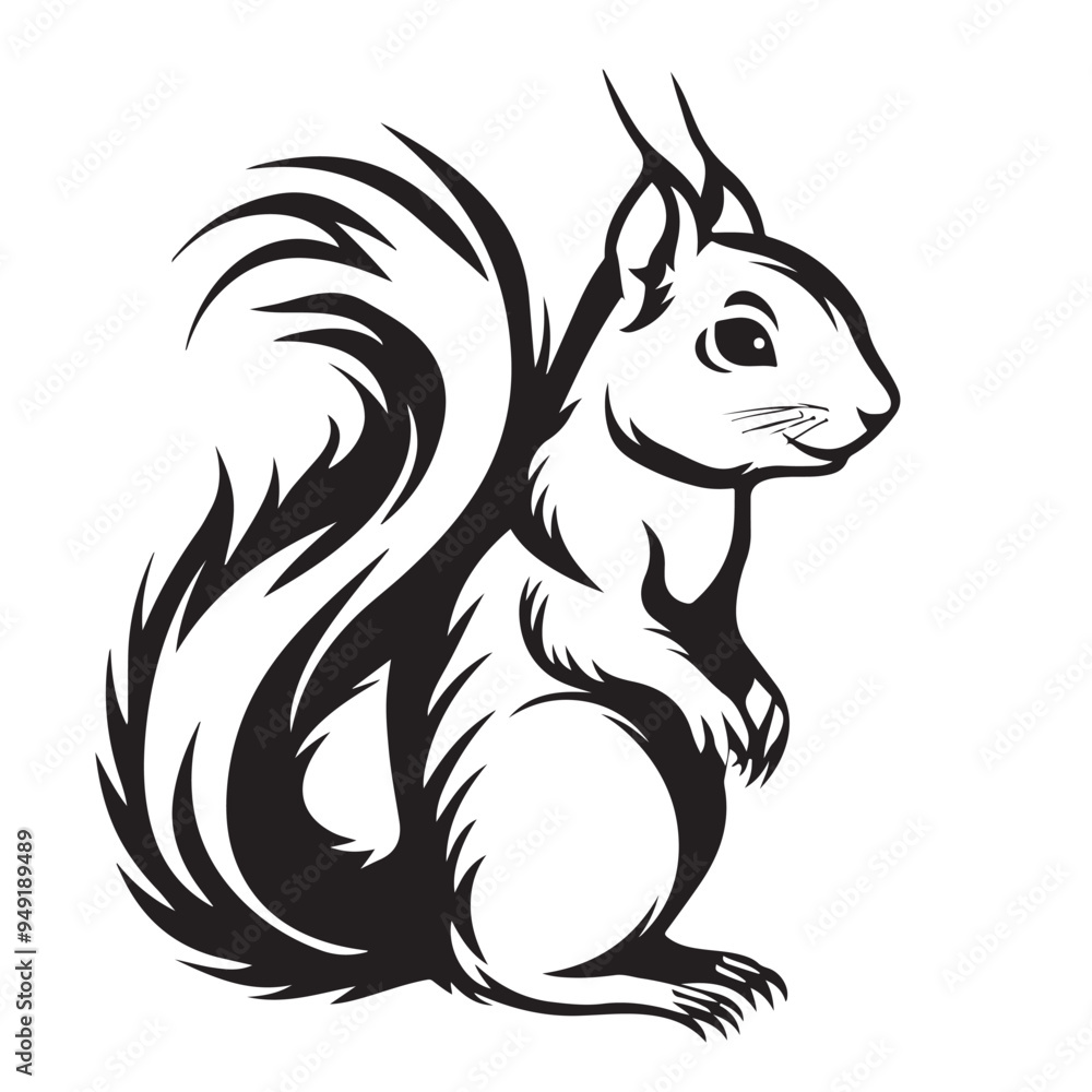Squirrel Vector Images Black and White Illustration of a Playful Squirrel on a Clean White Background for Design Squirrel Vector Images Black and White Illustration of a Playful Squirrel on a Clean White Background for Design