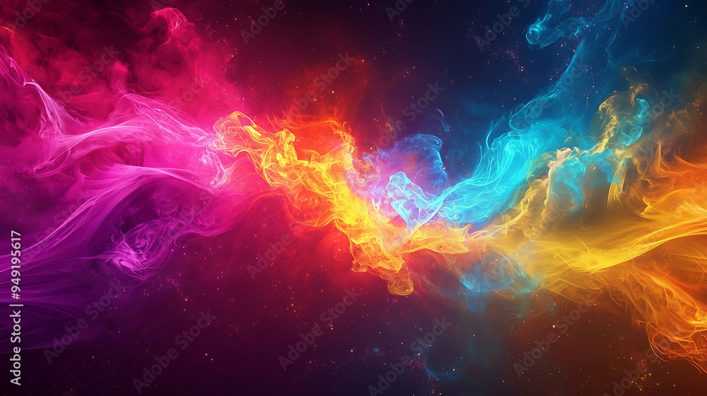 Fototapeta premium Colorful Abstract Swirl of Neon Energy in Dynamic Motion