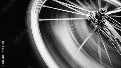 Wallpaper Mural A close-up of a circular bicycle wheel in motion, with spokes blurring from speed. Torontodigital.ca