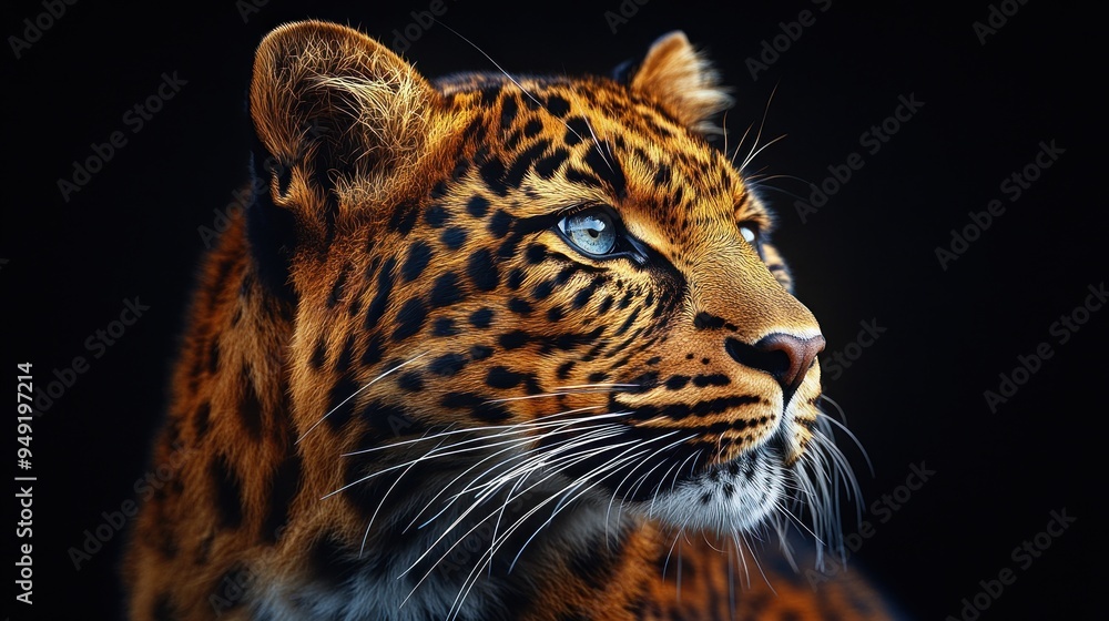 Obraz premium Majestic Leopard with Striking Blue Eyes
