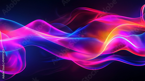 Wallpaper Mural Colorful Abstract Neon Wave in Dynamic Motion Design Torontodigital.ca
