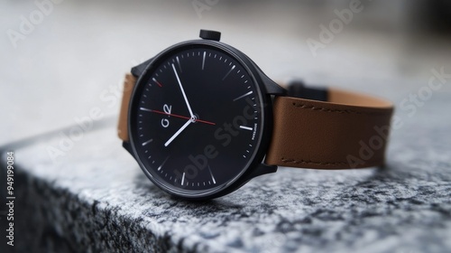 Wallpaper Mural A round watch face displaying the time, with a sleek and minimalist design. Torontodigital.ca