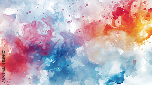 Fluid Watercolor Swirls in Dynamic Color Flow