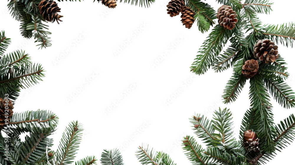 Decorative christmas wreath frame Christmas border isolated on white background Decorative christmas wreath frame Christmas border isolated on white background