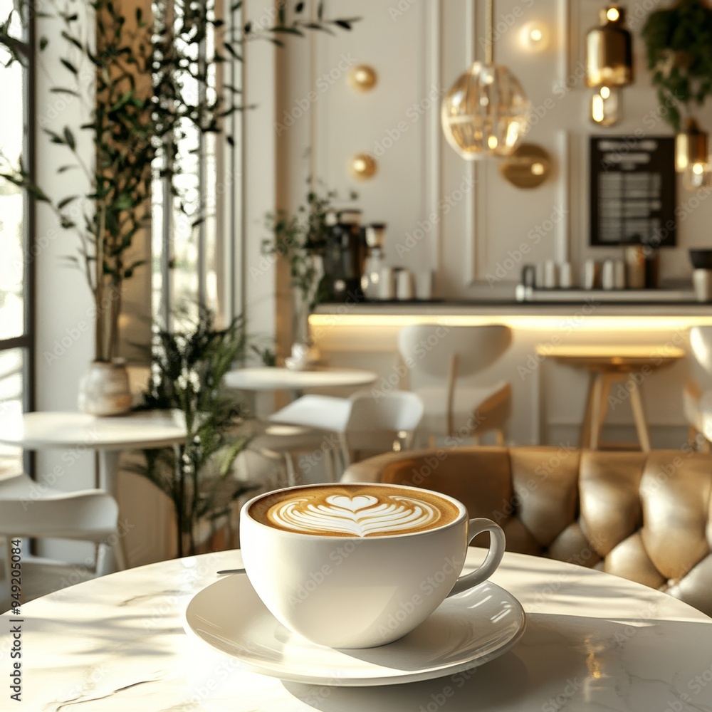 7. Stylish lounge, brewing craft coffee with artistic precision, chic and comfortable, 3D illustration 7. Stylish lounge, brewing craft coffee with artistic precision, chic and comfortable, 3D illustration