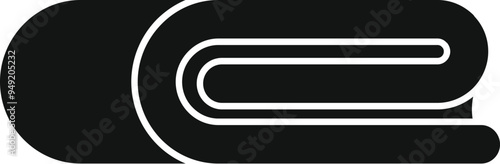 This simple black icon represents a folded towel, embodying cleanliness and hygiene practices