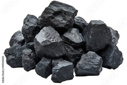 Close-up of a piece of coal, coal commodities, PNG No background, isolated